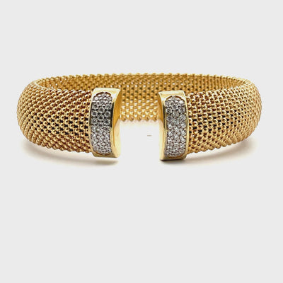 Marcello Pane BRJL 011 Sterling Silver Bangle Bracelet with Gold Overlay