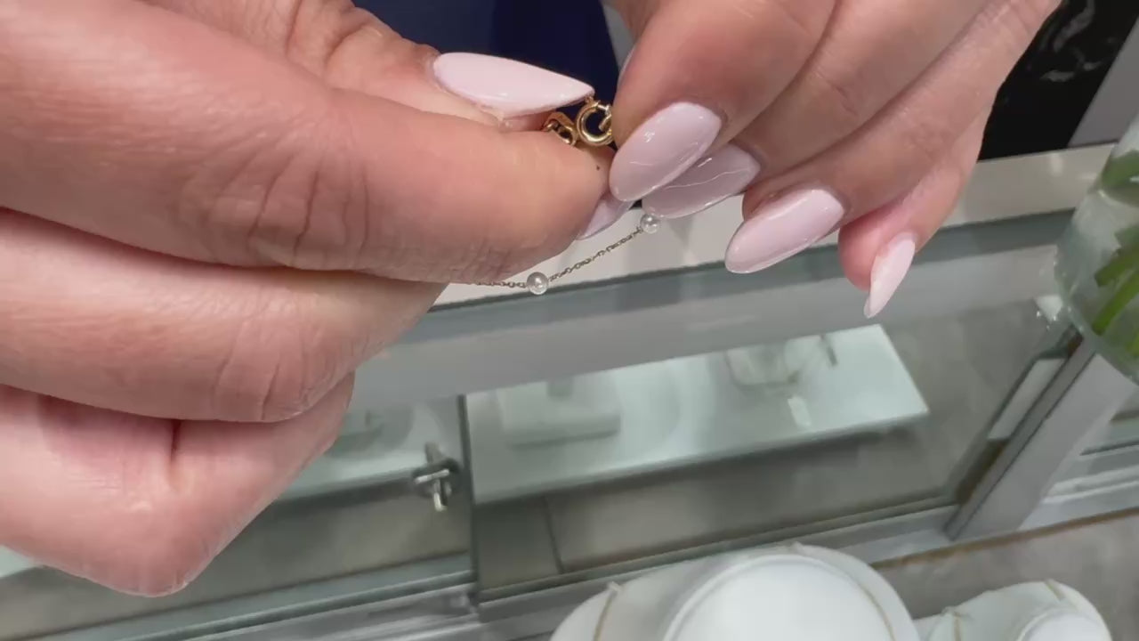 14K Yellow Gold Pearl Bracelet