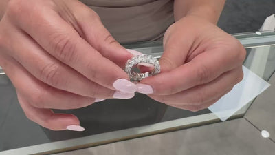 18K White Gold Eternity Band with 6.63 Carats Oval Diamonds