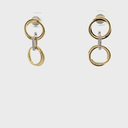 Simon G. LE4898 18K Two tone Gold Diamond Dangle Earrings