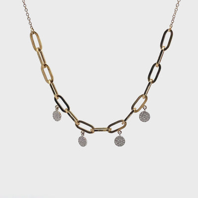 Meira T N13446 14K Two Tone Paperclip Necklace