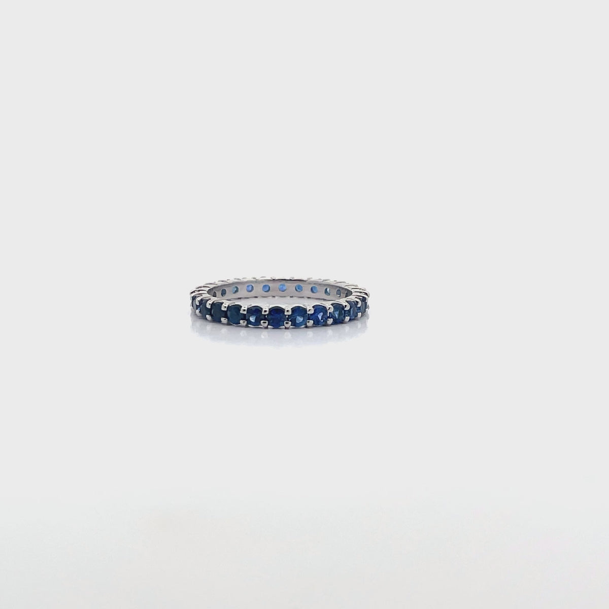 1.54 Carat Sapphire 18K White Gold Eternity Band