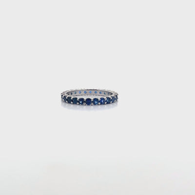 1.54 Carat Sapphire 18K White Gold Eternity Band