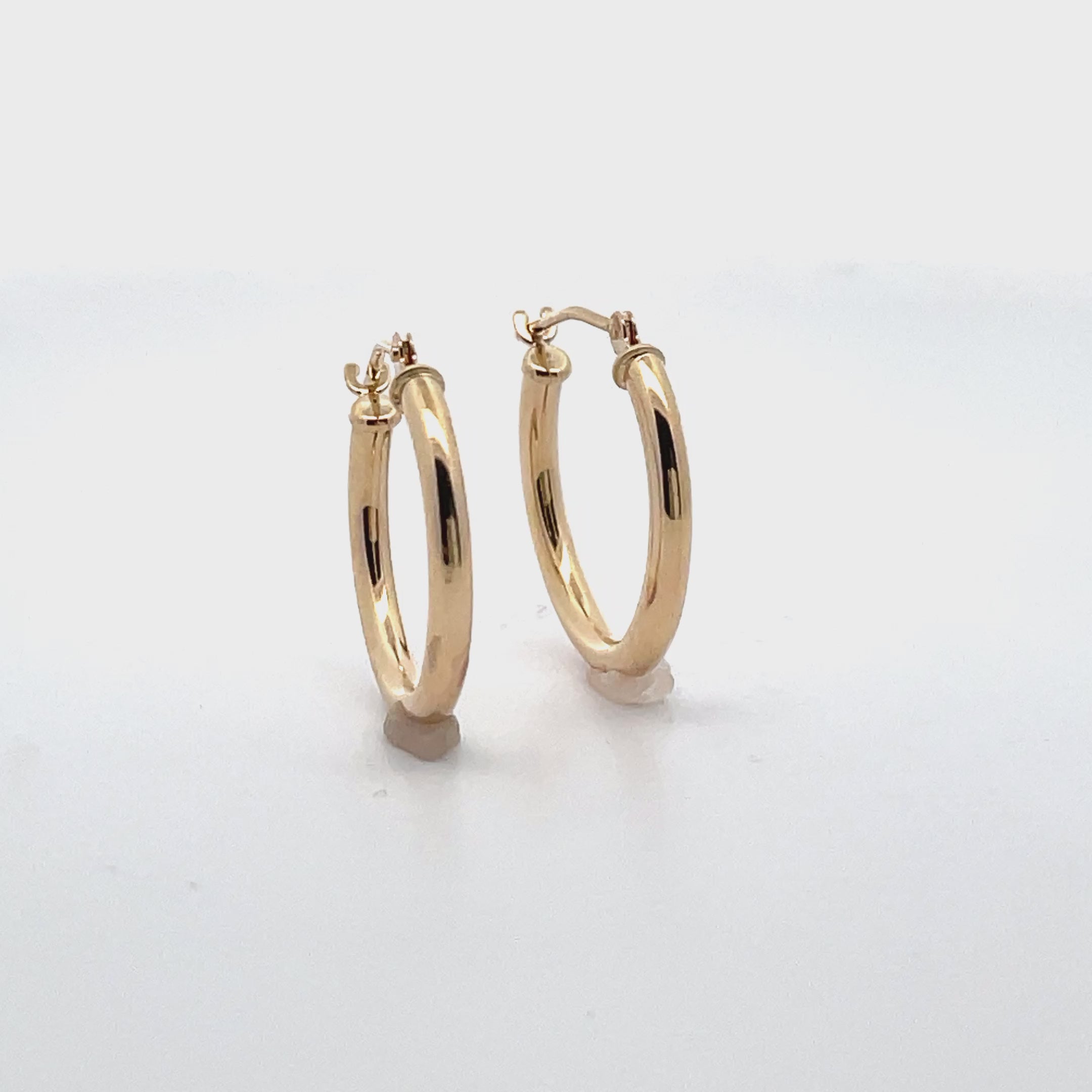 14K Yellow Gold 1.9mm Wide Hoop Earrings