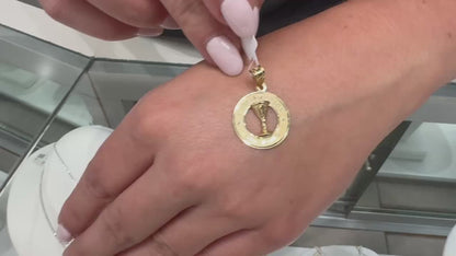 14K Yellow Gold Round Confirmation Charm