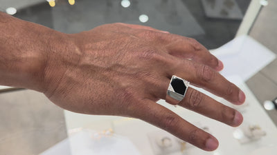Men's Onyx Ring with Diamonds