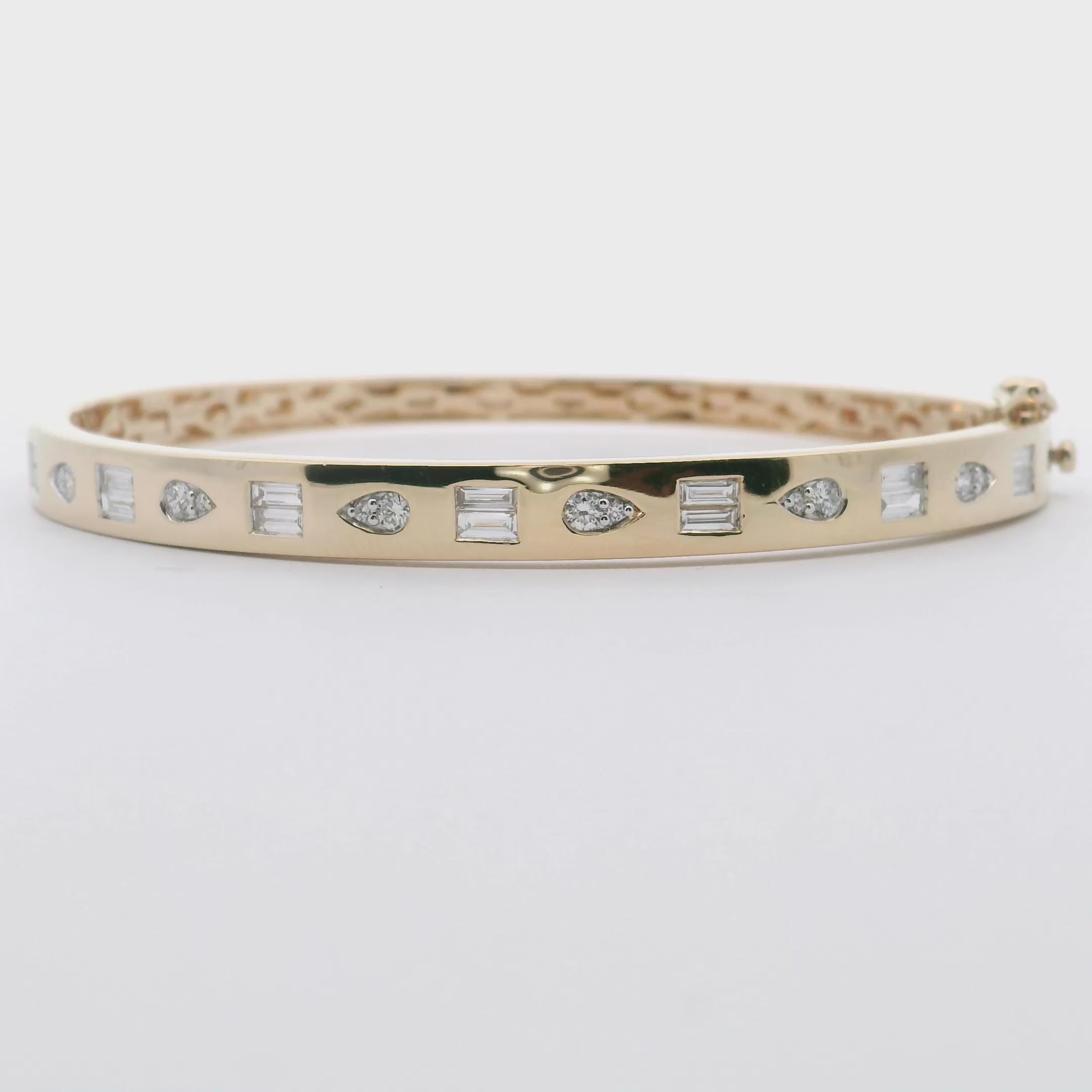 Allison Kaufman 14K Yellow Gold Bangle with Diamonds