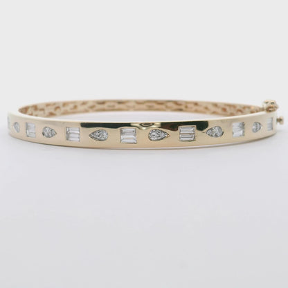Allison Kaufman 14K Yellow Gold Bangle with Diamonds