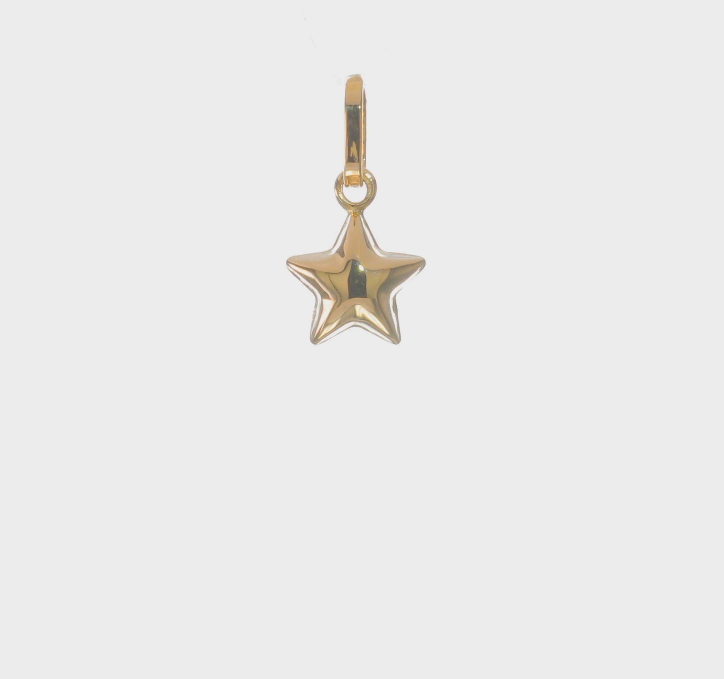 載入影片： 14K 3D Puffed Star Charm Pendant