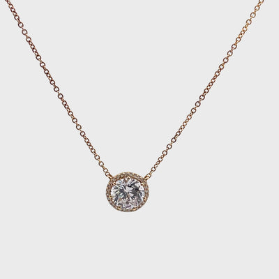 Tacori FP670 Yellow Gold Pendant Necklace Setting 16 Inches for 6.5 Millimeter Round Stone