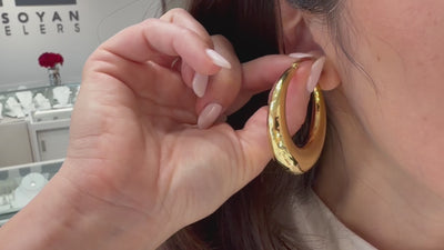Nomination 134320/012 Ecclettica Large Hoop Earrings Yellow Gold