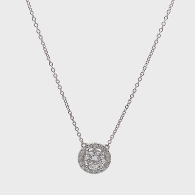 14K White Gold Lab Grown Diamond Pendant Necklace