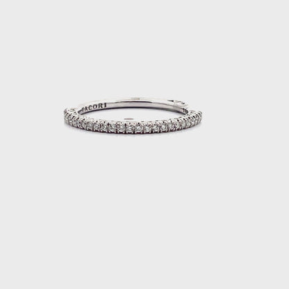 Tacori HT2545 with Half Way Diamonds 0.24 Carats Petite Crescent 18K White Gold Ring
