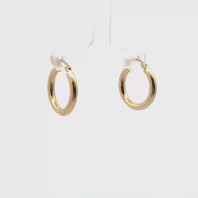 14K yellow gold hoop earrings - 1.90 grams