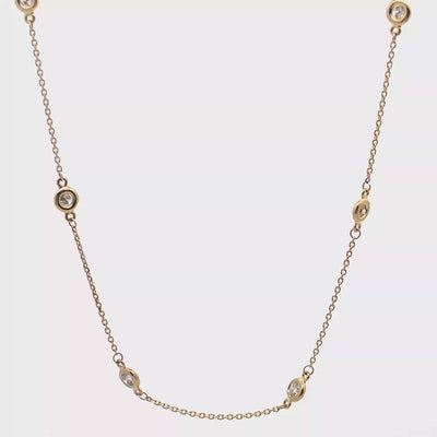 14K Yellow Gold Diamond By The Yard Necklace