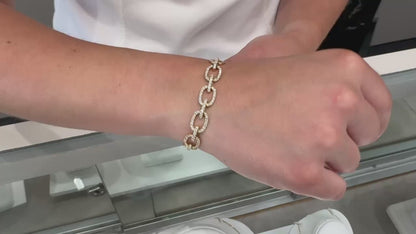 Diamond Paperclip Bracelet in 18K Yellow Gold