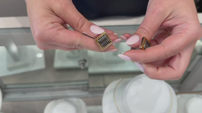 Alor Stainless Steel Cufflinks with Black Cable