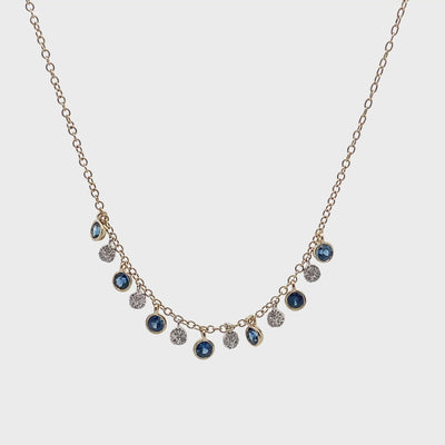 Meira T. N11961/YS 14K Yellow Gold Diamond and Sapphire Layering Necklace