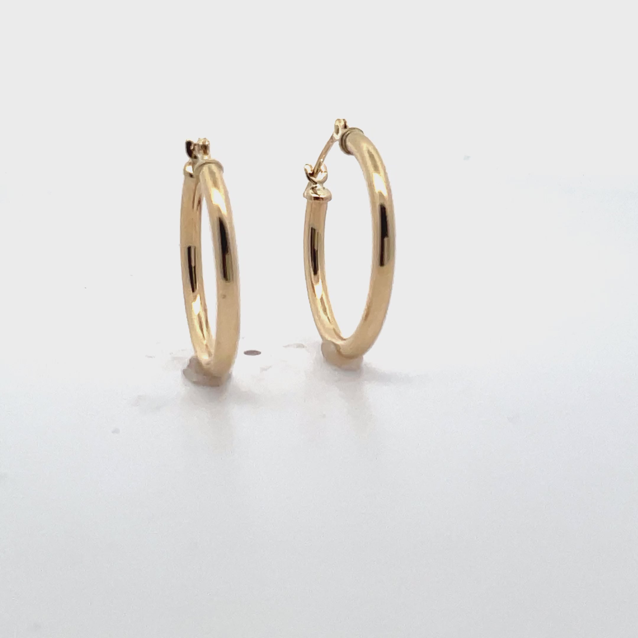 14K Yellow Gold 2mm Wide Hoop Earrings