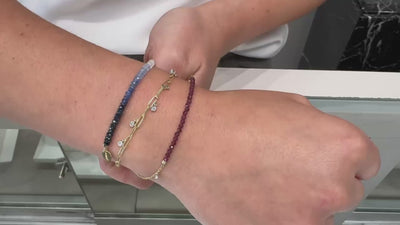 Meira T 1B7473/YG 14K Yellow Gold Garnet Bracelet