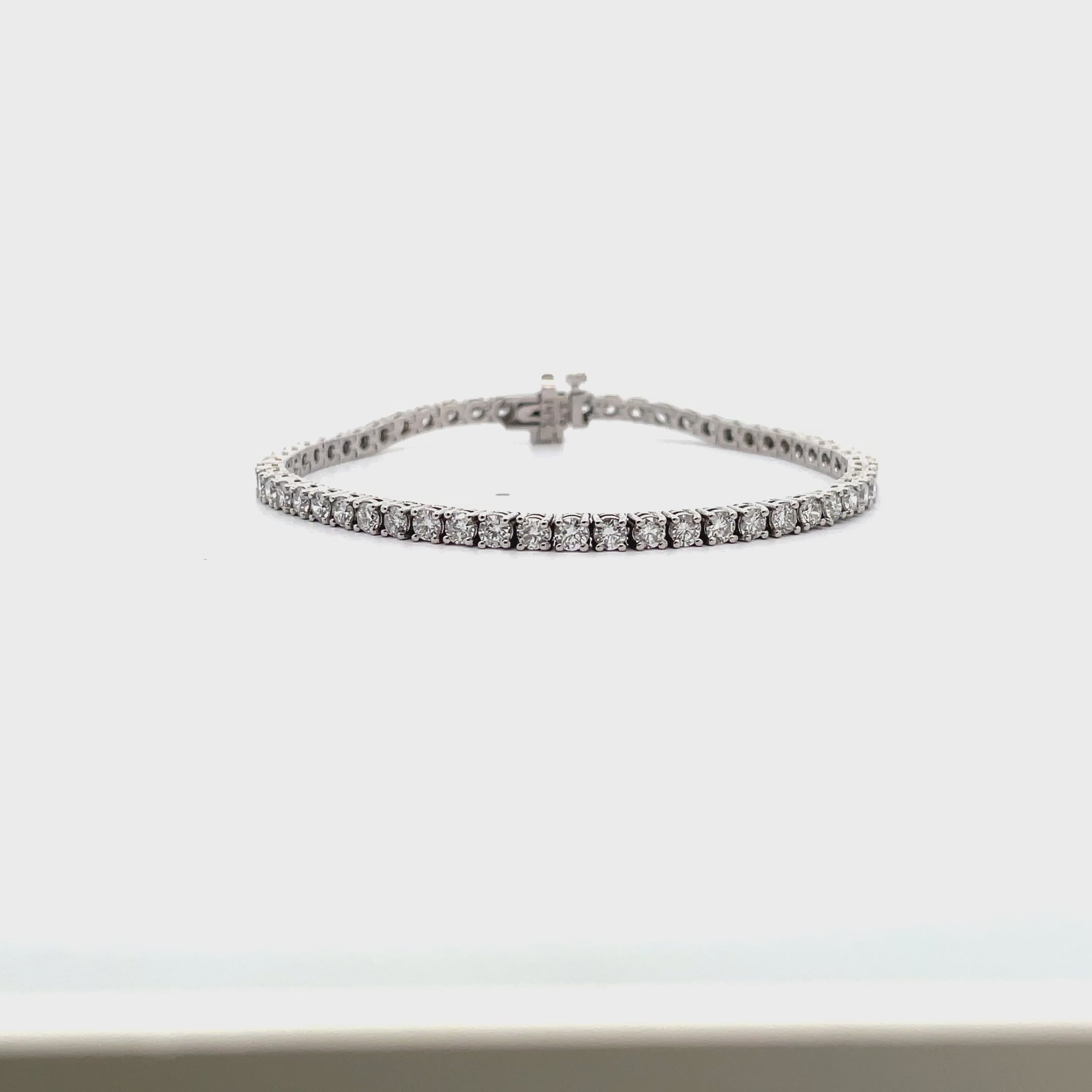 14K White Gold Lab Grown Tennis Bracelet