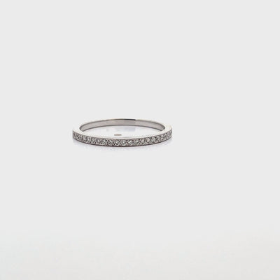 Tacori 18K White Gold 2526 1/2 ML W Simply Tacori Wedding Band 0.14 Ct Diamonds