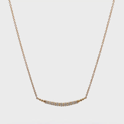 18K Yellow Gold Diamond Bar Necklace