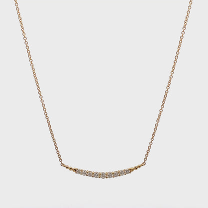 18K Yellow Gold Diamond Bar Necklace