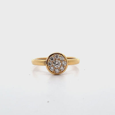 18K Yellow Gold High Polish Stackable Ring with Diamonds