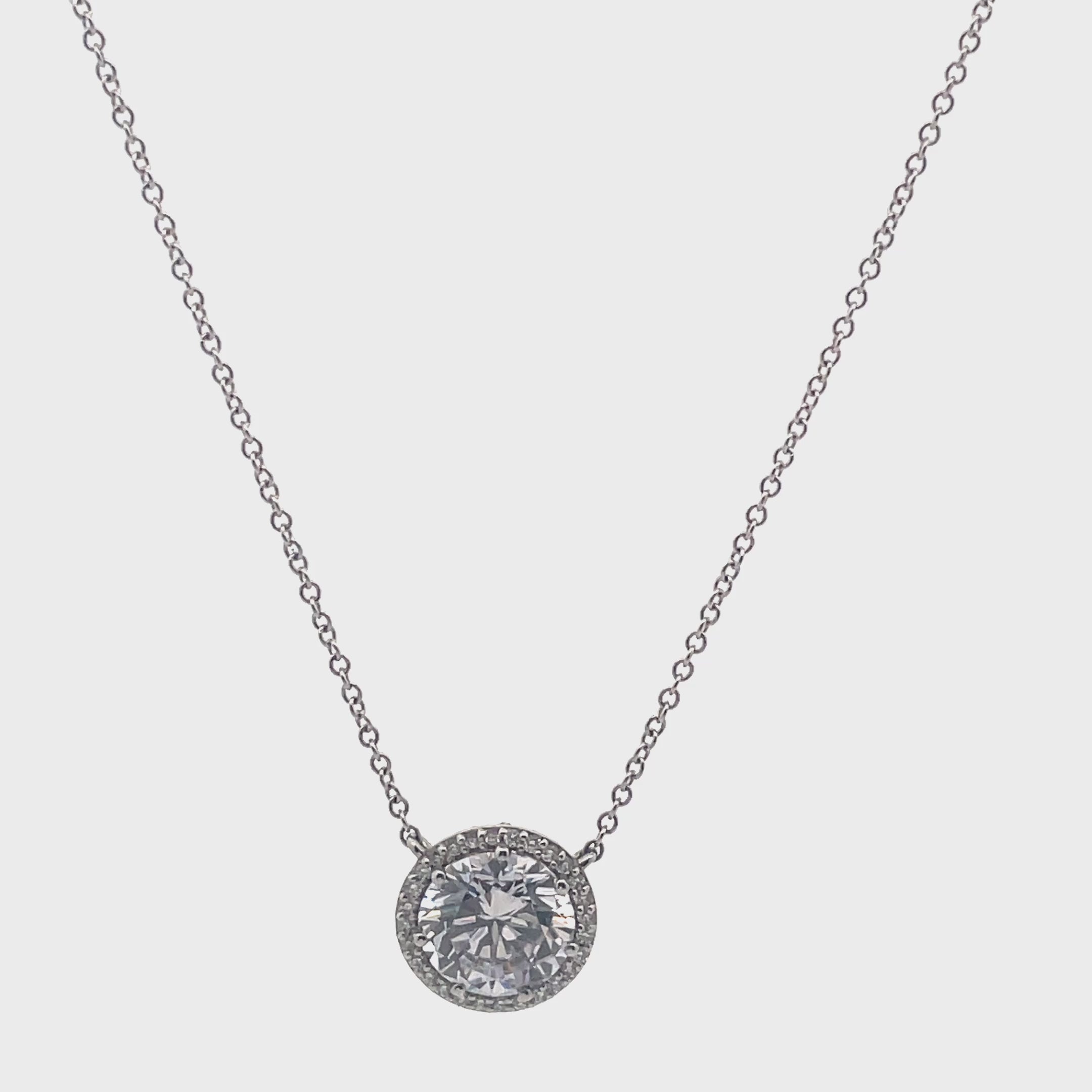 Tacori 18K White Gold Necklace Setting with 0.11 Carat Round Diamonds