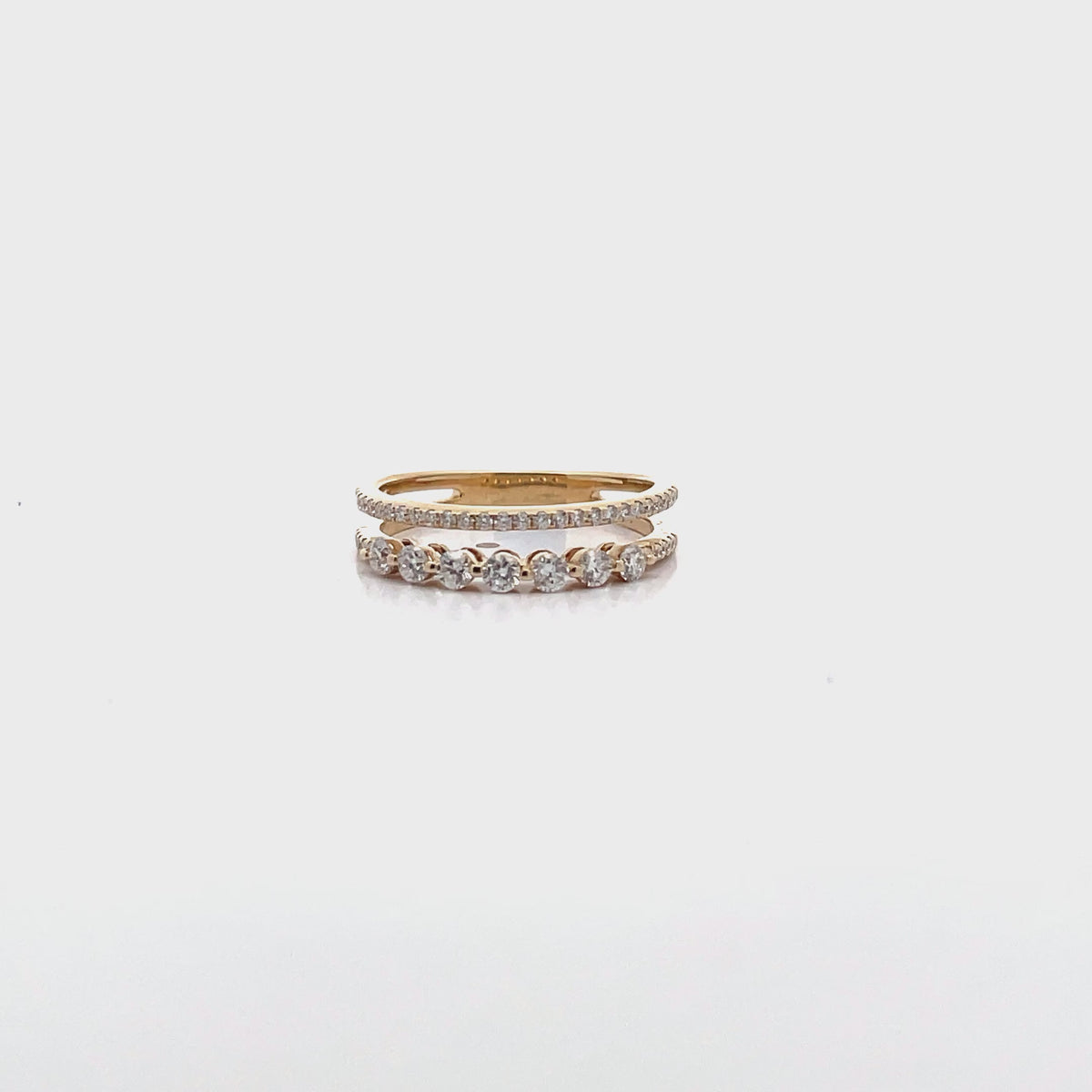 14K Yellow Gold Ring With Multi Row Diamonds Totaling 0.55 Carats