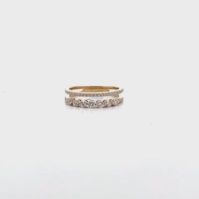 14K Yellow Gold Ring With Multi Row Diamonds Totaling 0.55 Carats