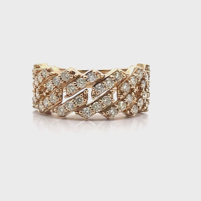 Pre-owned14K Yellow Gold Ring with Approximately 1.00 Carat Diamonds