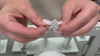 Marquise Diamond Ring in 18k White Gold