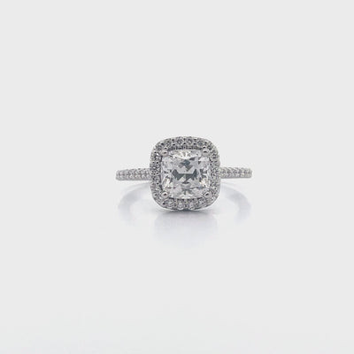 Ritani 1CUZ1321ER 14k White Gold Halo Engagement Ring for 6 Millimeter Round Stone