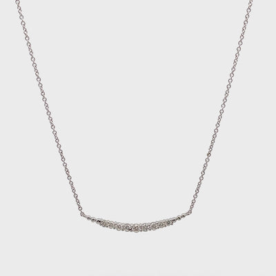 18K White Gold Diamond Bar Necklace