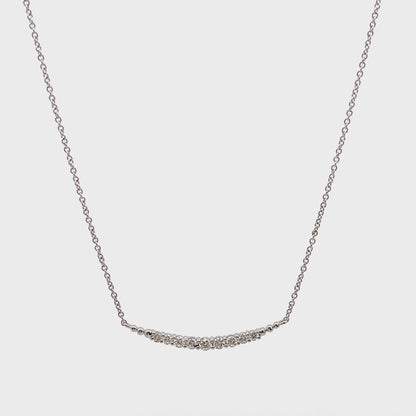 18K White Gold Diamond Bar Necklace
