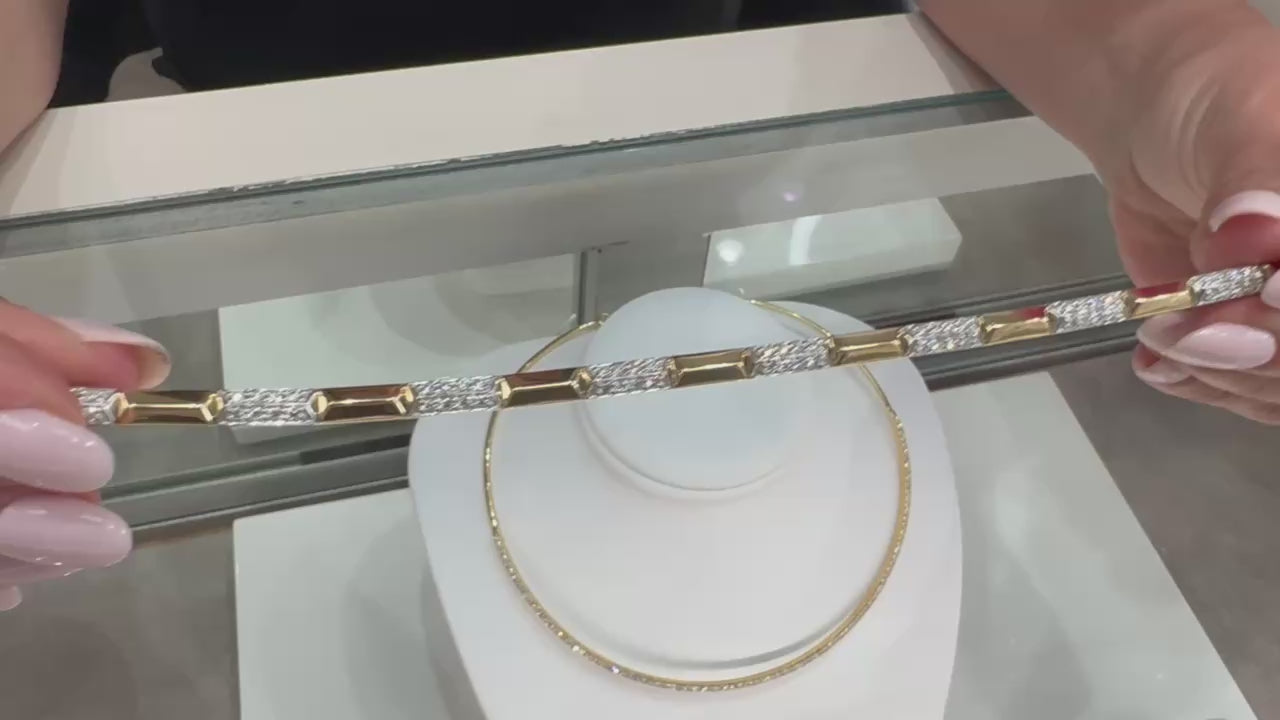 Allison Kaufman 14K Yellow and White Gold Diamond Bracelet