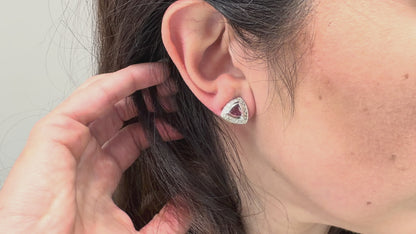 Pink Tourmaline Post Earrings with Diamonds