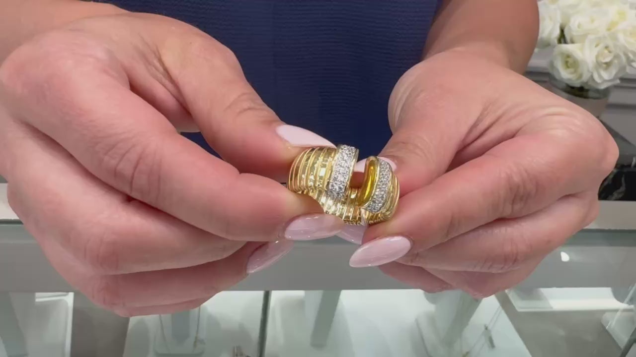 Marcello Pane Sterling Silver Ring with 18K Yellow Gold Overlay