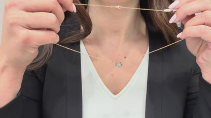 14K White and Pink Gold Pendant with Diamonds