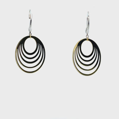 Meira T 14K Two Tone Gold Dangle Earrings with Diamonds