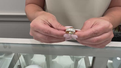 Multi Row Round and Baguette Diamond Ring 1.31 Carats in 18K Yellow Gold