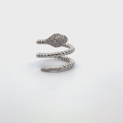 14K White Gold Snake Wrap Ring- Size 5.75