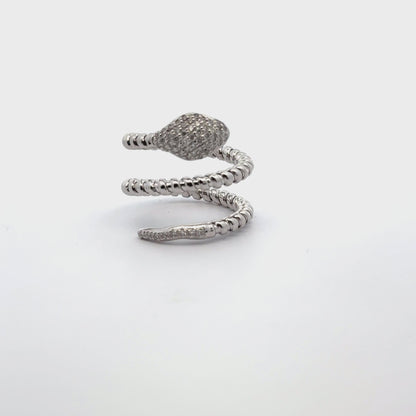 14K White Gold Snake Wrap Ring- Size 5.75