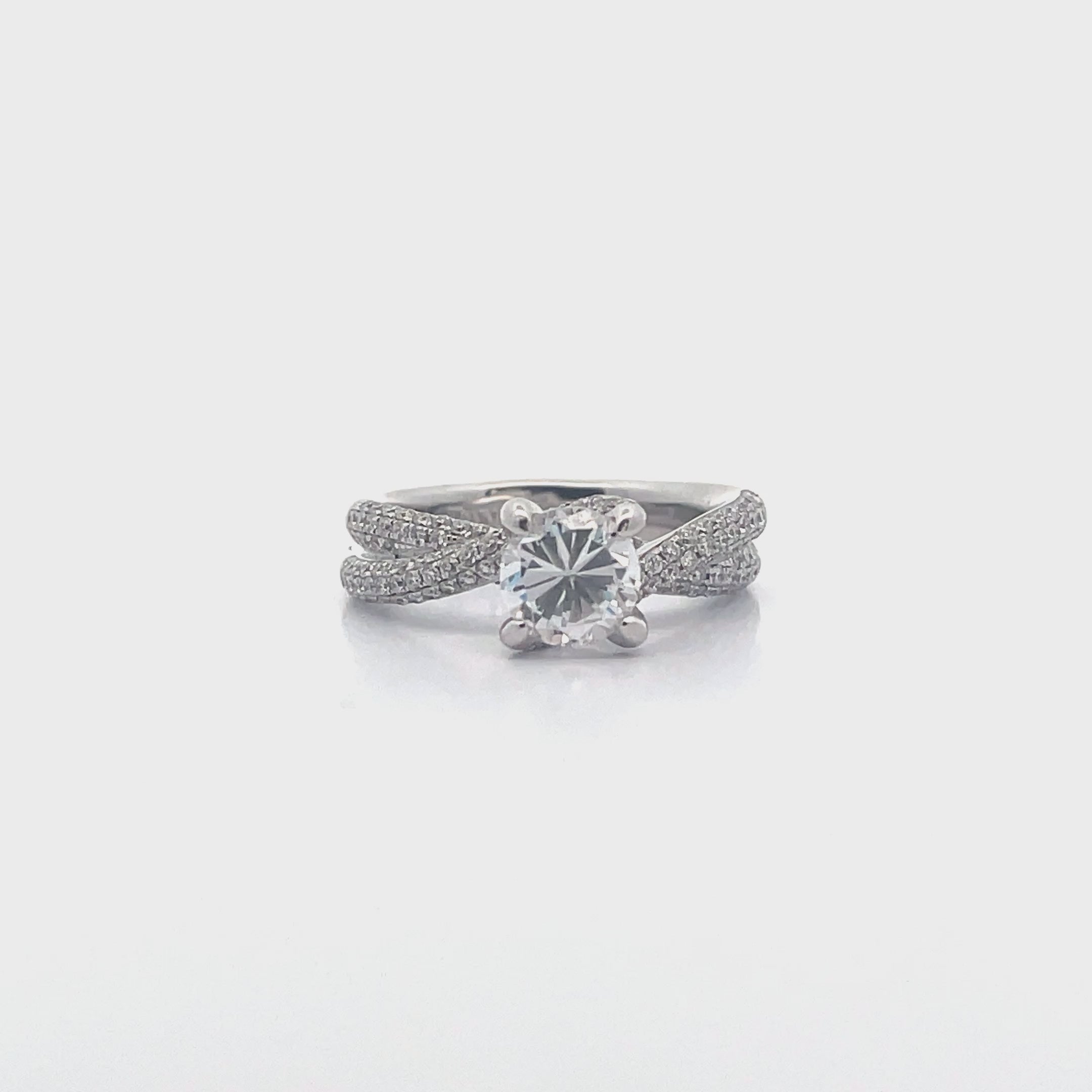 Indlæs video: Vanna K 18RO5339DCZ Engagement Ring Setting in 18k White Gold
