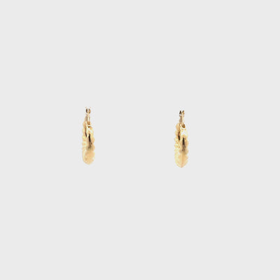14K Yellow Gold Shrimp Hoop Earrings