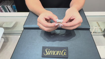 Simon G. LR3394 18K White Gold Baguette & Round Diamond Band