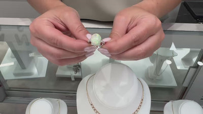 Oval Shaped Opal Ring Prong Set in 14K White Gold