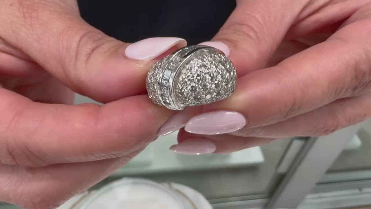 18K Yellow Gold with White Rhodium Plating Ring